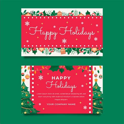 Free Vector | Hand drawn flat business christmas cards