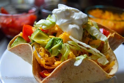 Taco Salad In Tortilla Bowl - Russian Filipino Kitchen