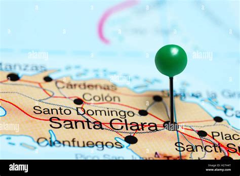 Santa Clara pinned on a map of Cuba Stock Photo - Alamy