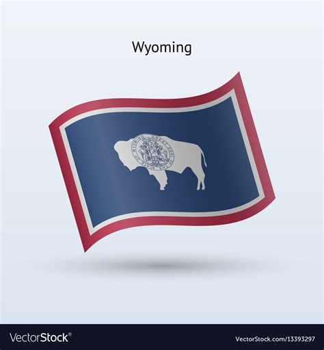 State wyoming flag waving form Royalty Free Vector Image