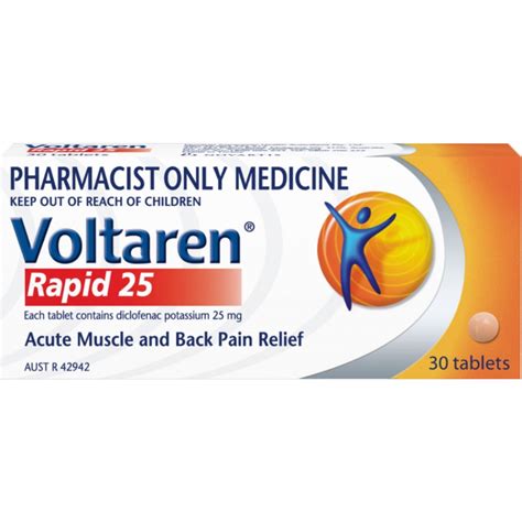 Voltaren Rapid Tabs 25mg 30's - Unichem Grey Lynn