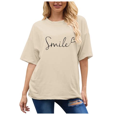 Basics under Shirt Women's Round Neck Half Sleeve Printed Letter Top T ...