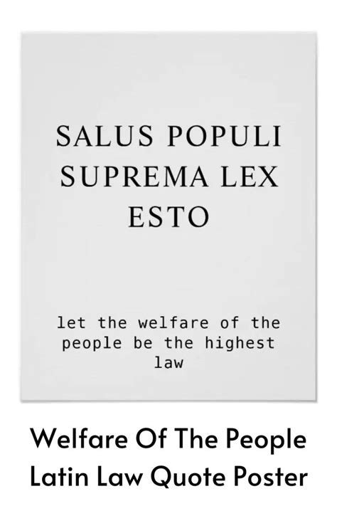 Welfare Of The People Latin Law Quote Poster | Zazzle | Law quotes ...