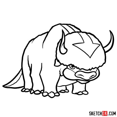 How to draw Appa, a bison from Avatar - Sketchok easy drawing guides Cartoon Drawings, Cool ...