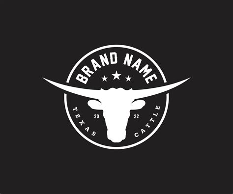 LongHorn Logo Template Vector Template. Texas Bull Logo Design. Vintage ...