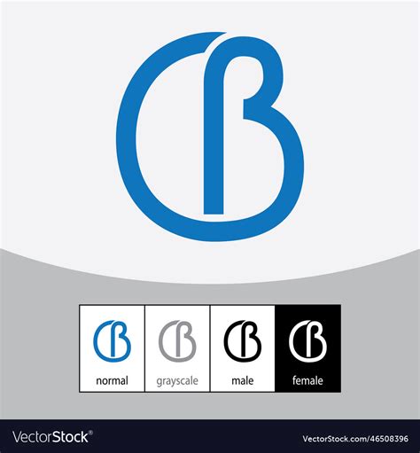 B letter logo blue color Royalty Free Vector Image