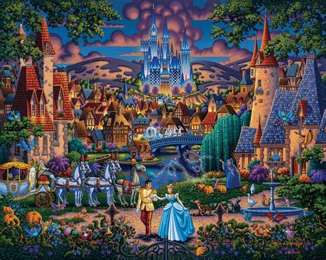 Cinderella's Enchanted Evening – Limited Edition Print - Dowdle Folk Art - Disney | Thomas ...