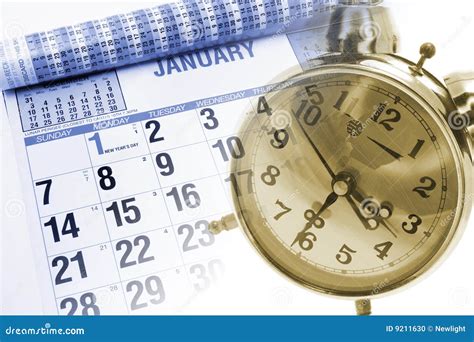 Calendar and Alarm Clock stock photo. Image of business - 9211630