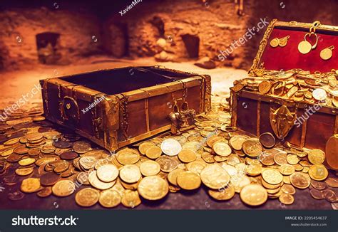 Pirate Treasure 3d Illustration Wooden Chest Stock Illustration ...