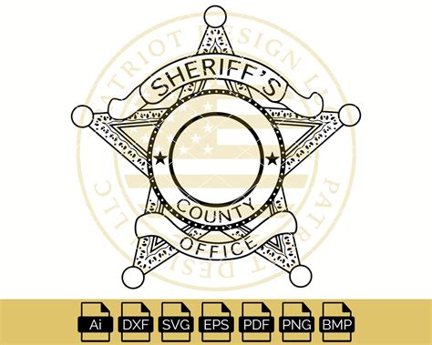 County Sheriff Badge 5 Point Sheriff Badge Sheriff Black | Etsy