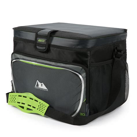 Arctic Zone 30 Can Zipperless Soft Sided Cooler with Hard Liner, Black and Green - Walmart.com