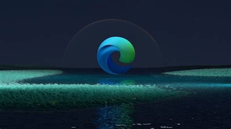 Microsoft Edge Wallpaper 4K, Landscape, Night, Dark theme