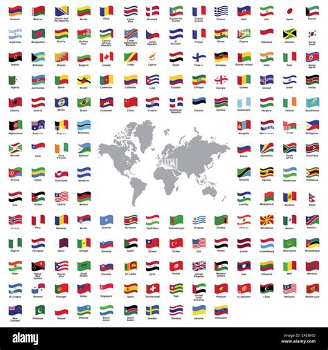 World Map With Country Flags And Names