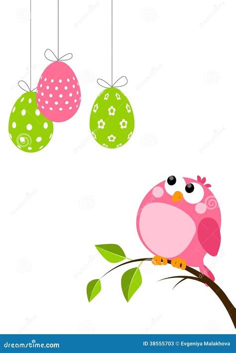 Funny Bird with Easter Eggs Stock Vector - Illustration of graphic, color: 38555703