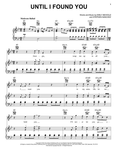 Download Stephen Sanchez Until I Found You sheet music notes that was written for Piano, Vocal ...