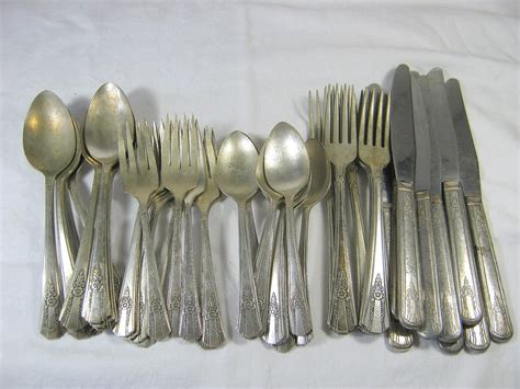 Antique Silverplate Silverware Floral Pattern 1940 Genesee