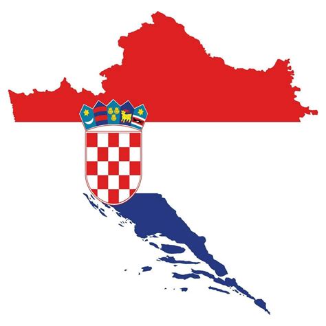 Flag map of Croatia country on white background. 25387074 Vector Art at ...