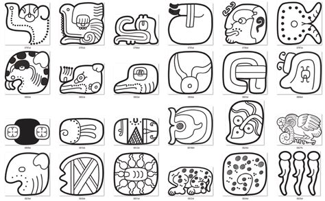 2. Extract from the Maya hieroglyphic catalogue showing signs ...