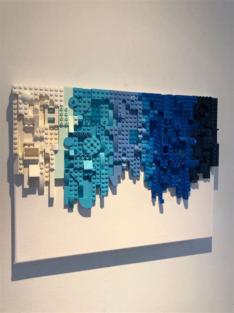 Brick block mosaic wall art rainbow effect in 2021 | Lego wall art ...