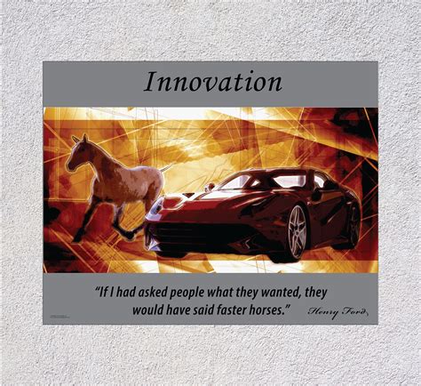 Innovation, Henry Ford Quote, Poster for Business, Office, Wall Art, Décor, Framed and Unframed ...