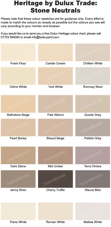 Stone and neutral shades from the Dulux Heritage colour chart | Dulux heritage colours, Dulux ...