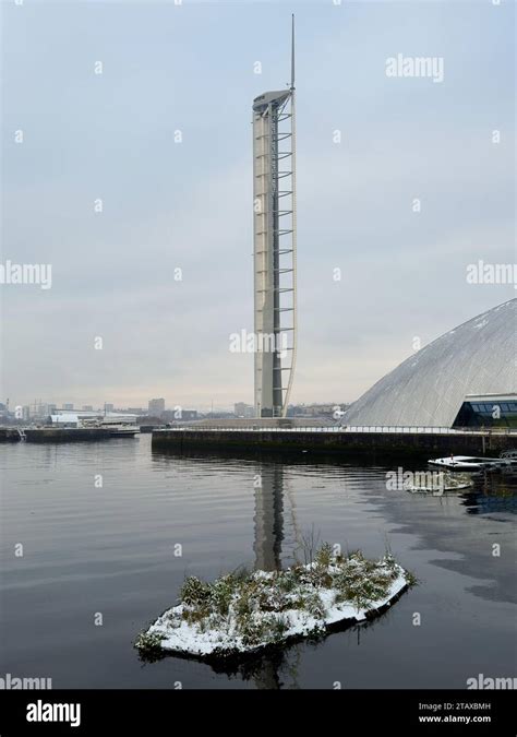 Glasgow science centre tower during the winter Stock Photo - Alamy