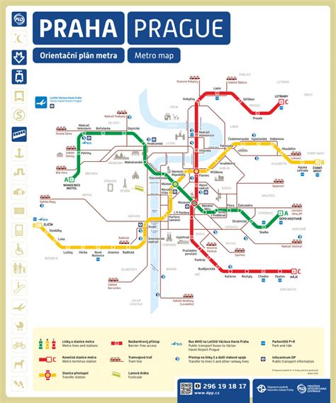 Prague metro map, Czech Republic