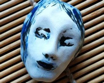 Blue Ceramic Face - Etsy
