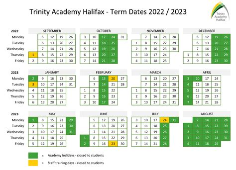 Term dates - Trinity Academy Halifax