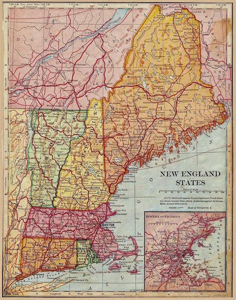 Printable New England Map