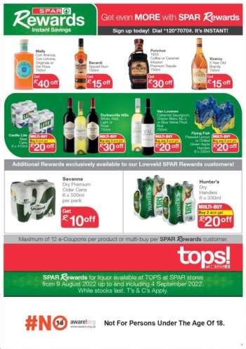 LIQUOR price - TOPS AT SPAR • Today's offer from specials