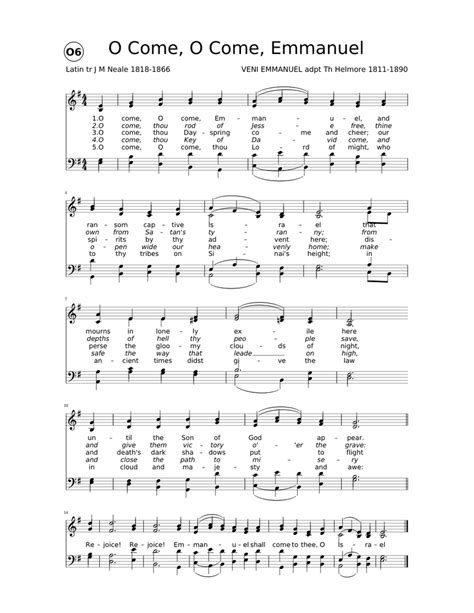 O Come, O Come, Emmanuel Sheet music | Download free in PDF or MIDI | Musescore.com