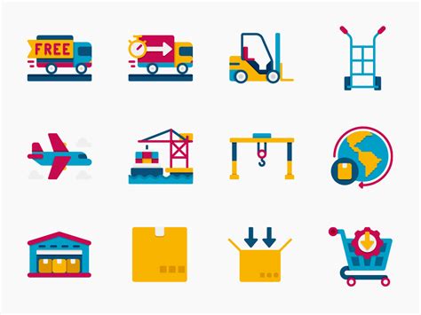 65 Supply Chain Icon Set - Flat Icons