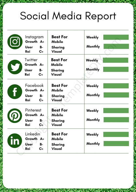 Social Media Report Template Blank Printable [PDF, Excel & Word ...