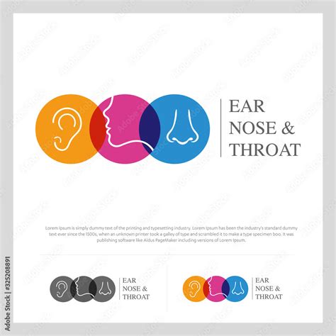 ENT logo Head for ear, nose, throat doctor. logo Line vector icon ...