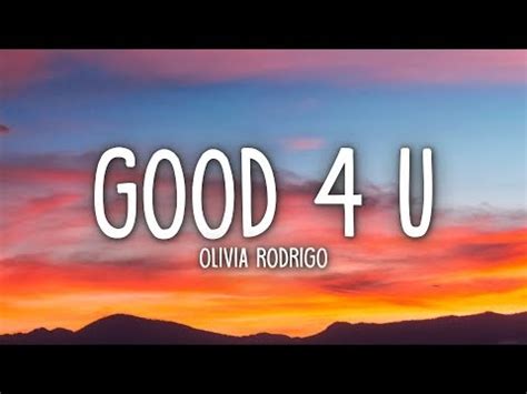 Good 4 You Song Olivia Rodrigo New English Songs Lyrics