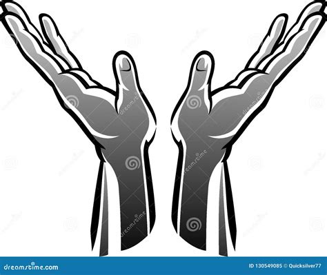 Open Hands Worship Shadow stock vector. Illustration of honor - 130549085