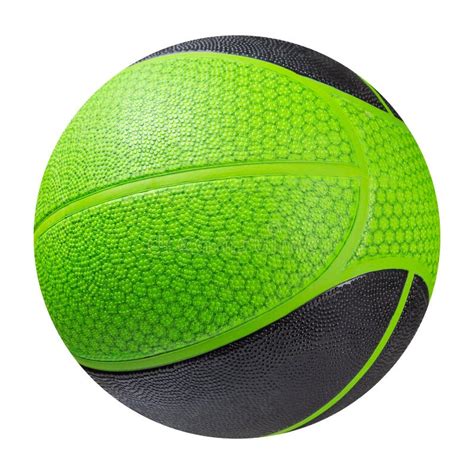 Rubber Basketball Ball, Combined Color, Green with Black, on a White Background Stock Image ...