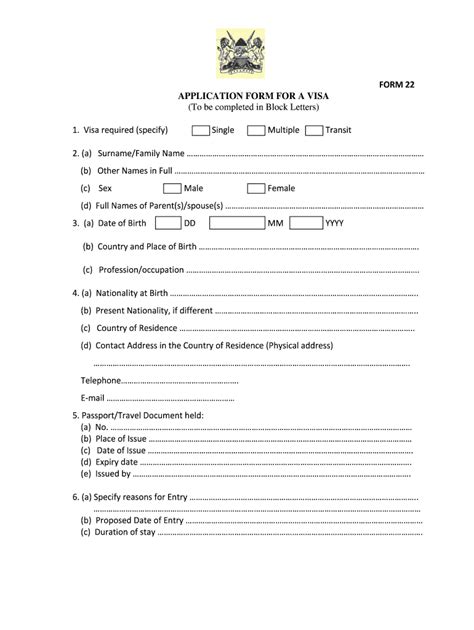 Kenya visa application form: Fill out & sign online | DocHub