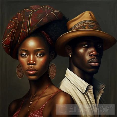African American Couples Art