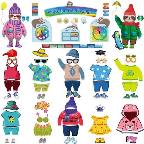 Buy 103 Pieces Weather Chart Bulletin Board Set for Classroom Dress ...