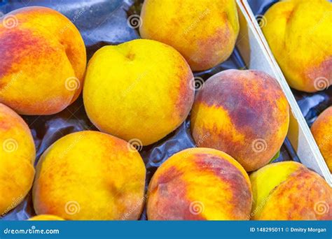 Package of Fresh Yellow Peaches on Special Box for Sale Stock Image - Image of peach, bunch ...