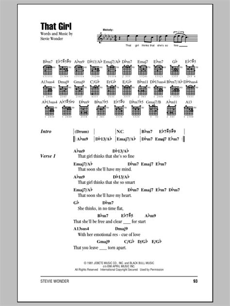 That Girl by Stevie Wonder - Guitar Chords/Lyrics - Guitar Instructor