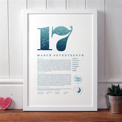 March 17th Birthday Print - Make it with Words