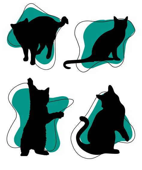 Cat vector silhouette set of cats 34951917 Vector Art at Vecteezy