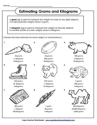 Metric Weight Measurement Worksheets | Measurement worksheets, Math ...