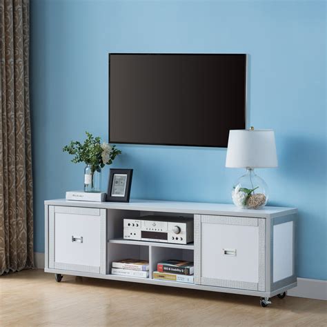 Furniture of America Gaur Contemporary 60-inch White 3-shelf TV Stand - Walmart.com - Walmart.com
