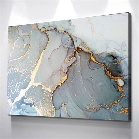 Marble Wall Art Modern Abstract Canvas Artwork Contemporary Home Decor ...