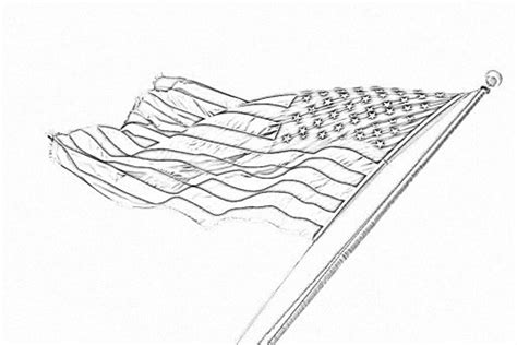 American Flag Sketch at PaintingValley.com | Explore collection of American Flag Sketch