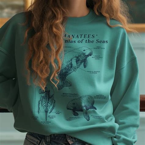 Manatee Anatomy Eco-Friendly Sweatshirt: A Stylish Statement for Ocean – Chromatic Safari